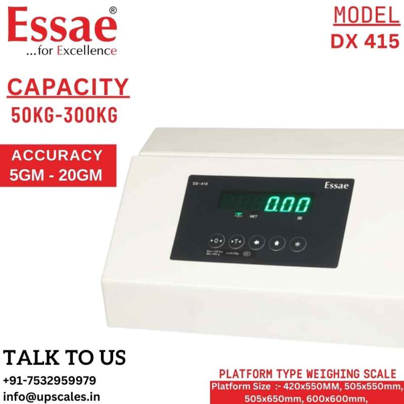 300kg/20gm Essae Platform Electronic Weighing Scale DX-415 | Essae Industrial Electronic Weighing Scale Capacity 300kg and Readability 20gm | Platform Size 505x650mm