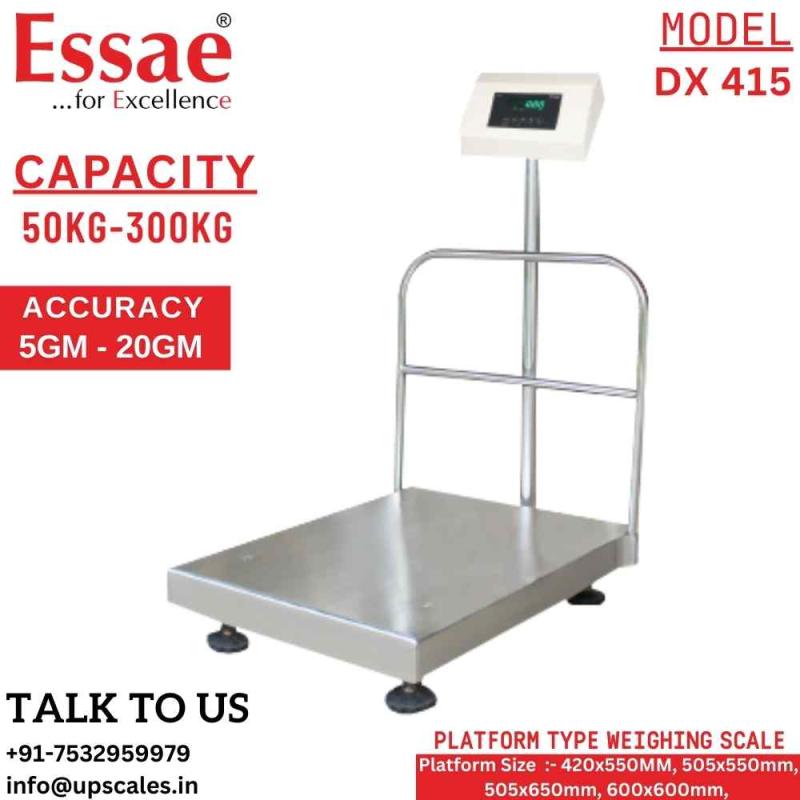 300kg/20gm Essae Platform Electronic Weighing Scale DX-415 | Essae Industrial Electronic Weighing Scale Capacity 300kg and Readability 20gm | Platform Size 505x650mm