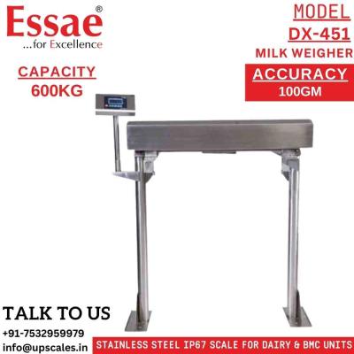 600kg/100gm Essae DX-451 Milk Weigher Machine Capacity 600kg and Accuracy 100gm | Fully Stainless Steel Construction