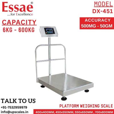 Essae DX-451 Platform Electronic Weighing Scale | Fully Stainless Steel Console and Concentrated Load Cell Capacity 300kg and Accuracy 50gm | Platform Size 700x800mm