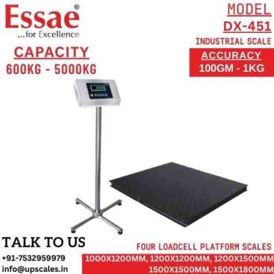 600kg/100gm Essae DX-451 Platform Electronic Weighing Scale | Fully Stainless Steel Console Four Load Cell Capacity 600kg and Accuracy 100gm | Platform Size 1000x1200mm