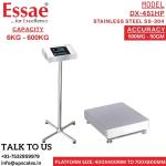 6kg/500mg Essae DX-451HP Platform Weighing Scale Fully Stainless Steel SS-304 | Capacity 6kg and Accuracy 500mg | Platform Size 400x400mm IP-67 SS Indicator and IP-67 Tool Steel Load Cell
