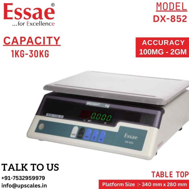30kg/1gm Essae High Precision Digital Weighing Scale DX-852 | Electronic Weighing Scale Capacity 30kg and accuracy 1gm | UP Scales