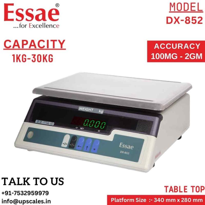 30kg/1gm Essae High Precision Digital Weighing Scale DX-852 | Electronic Weighing Scale Capacity 30kg and accuracy 1gm | UP Scales