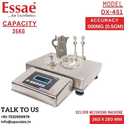 35kg/500mg Essae DX-451 Silver Weighing Balance | Capacity 35kg and Accuracy 500mg (0.5gm) | Platform Size 360x280mm