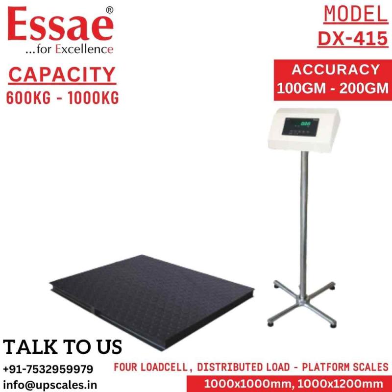 600kg/100gm Essae Platform Electronic Weighing Scale DX-415 | Essae Industrial Electronic Weighing Scale Capacity 600kg and Accuracy 100gm | Platform Size 1000x1000mm