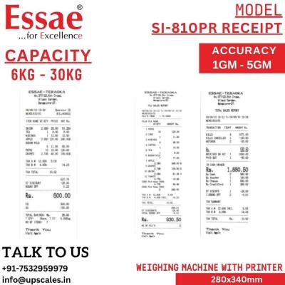30kg/5gm Essae SI-810PR Barcode Label Printer Weighing Scale | Capacity 30kg and Accuracy 5gm | Prints Wide Variety of Barcode & Label Formats
