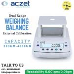 0.001/0.01 gm Dual Range Weighing Balance | Aczet Dual Range Balance CY-DR Series External Calibration Capacity 200/2000 gm and Accuracy 0.001/0.01 gm