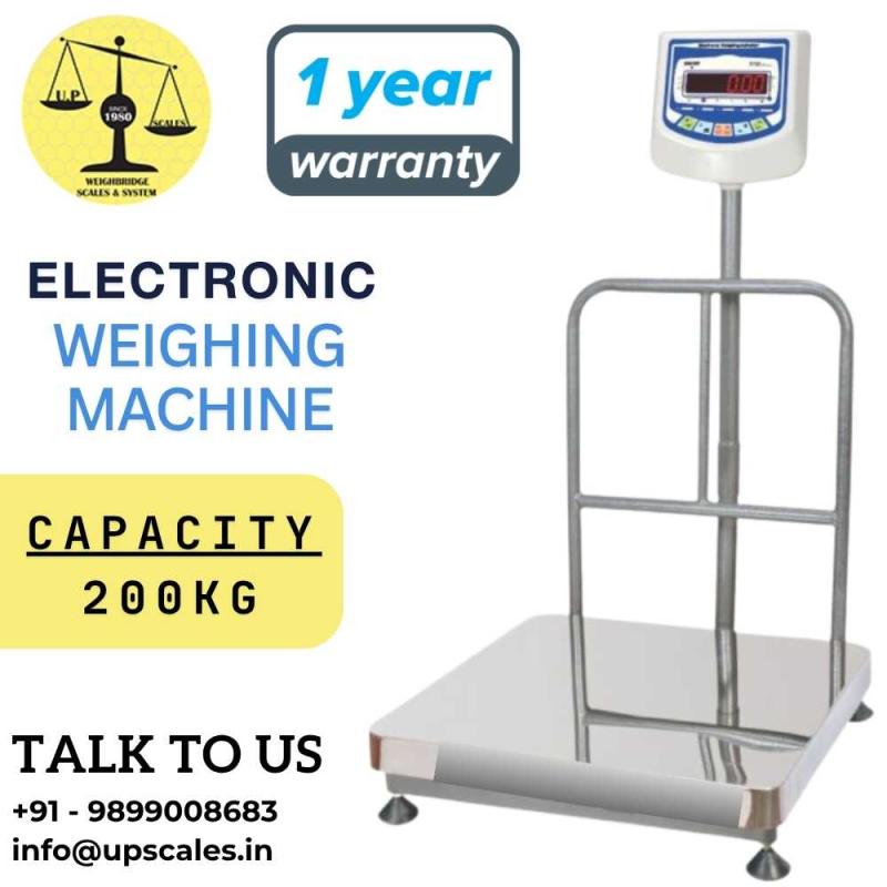200kg(750x750MM) Electronic Weighing Machine | UP Scales Electronic Weighing Machine – Capacity 200kg | Industrial & Commercial Scale 750x750MM
