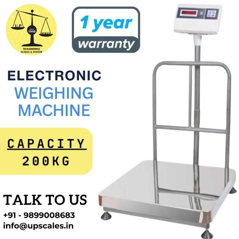 200kg(750x750MM) Electronic Weighing Machine | UP Scales Electronic Weighing Machine – Capacity 200kg | Industrial & Commercial Scale 750x750MM