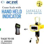 Aczet Crane Scale With Hand Held Indicator | Crane Weighing Scale Capacity 2Ton and Readability 500gm
