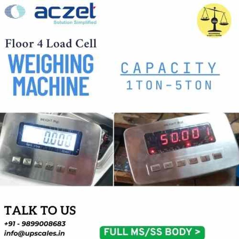 5Ton/2kg Aczet Floor Weighing Machine 4 Load Cell Platform Weighing Floor Scale | Platform Size 2000x2000mm (2x2M) Capacity 5Ton and Accuracy 2kg