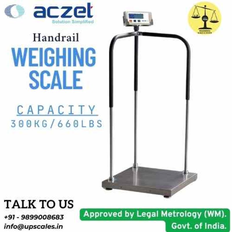 Aczet Handrail Weighing Scale Capacity 300kg/660lbs and Accuracy 100gm