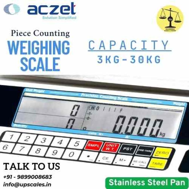 30kg/1gm Aczet Piece Counting Weighing Scale | Counting Table Top Scale Capacity 30kg and Accuracy 1gm
