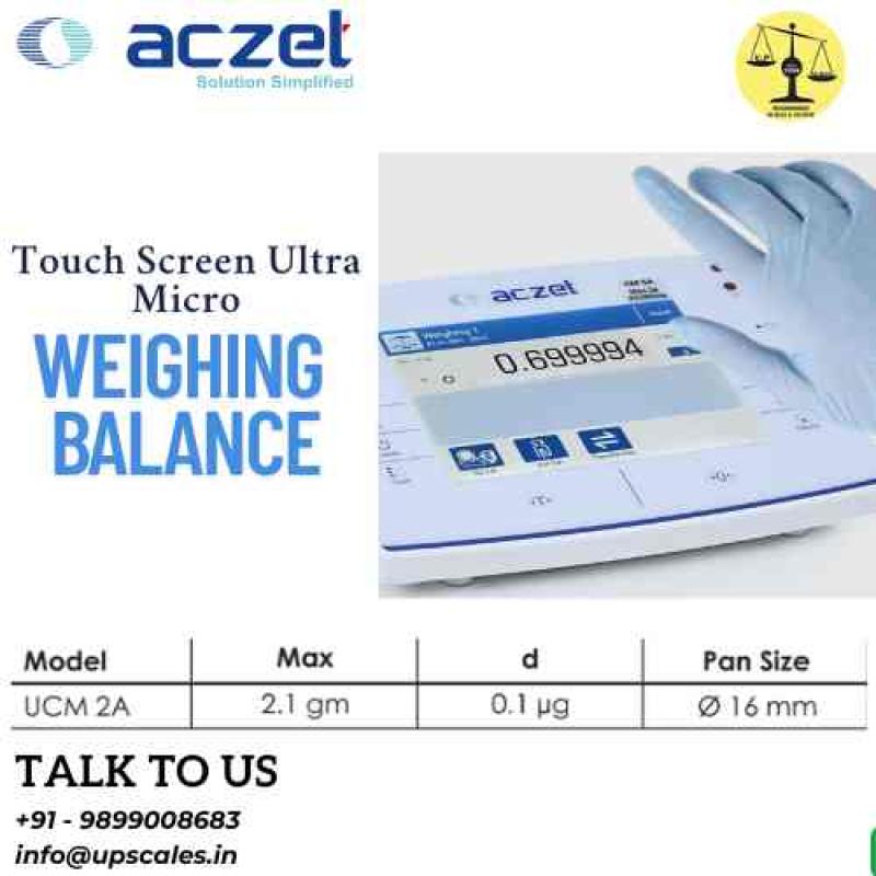 2.1gm/0.1µg Touch Screen Ultra Micro Weighing Balance | Aczet Ultra Micor Balance UCM-A Series Capacity 2.1gm and Accuracy 0.1µg