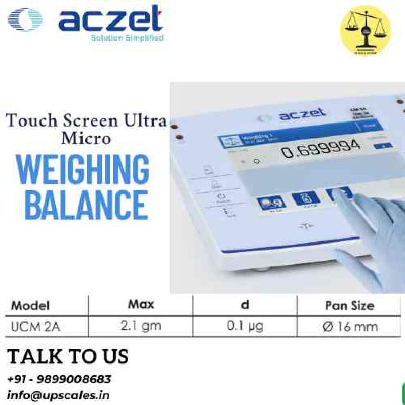 2.1gm/0.1µg Touch Screen Ultra Micro Weighing Balance | Aczet Ultra Micor Balance UCM-A Series Capacity 2.1gm and Accuracy 0.1µg