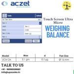 2.1gm/0.1µg Touch Screen Ultra Micro Weighing Balance | Aczet Ultra Micor Balance UCM-A Series Capacity 2.1gm and Accuracy 0.1µg