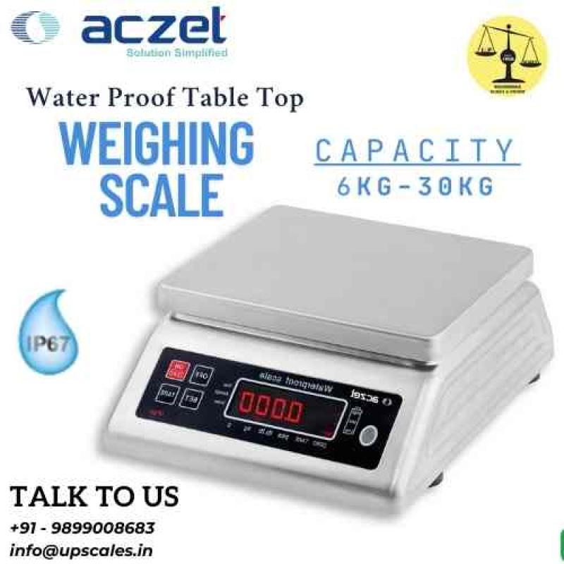 15kg/5gm Aczet Water Proof Table Top Weighing Machine | Stainless Steel Waterproof Scale Capacity 15kg and Accuracy 5gm