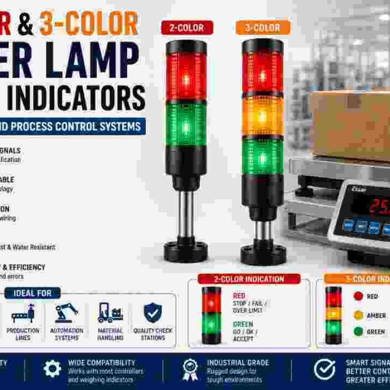 2‑Color & 3‑Color Tower Lamp Visual Indicators for Weighing and Process Control Systems