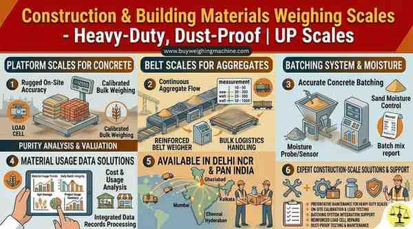 Construction & Building Materials Weighing Scales: Heavy-Duty, Dust-Proof Solutions | UP Scales Delhi NCR