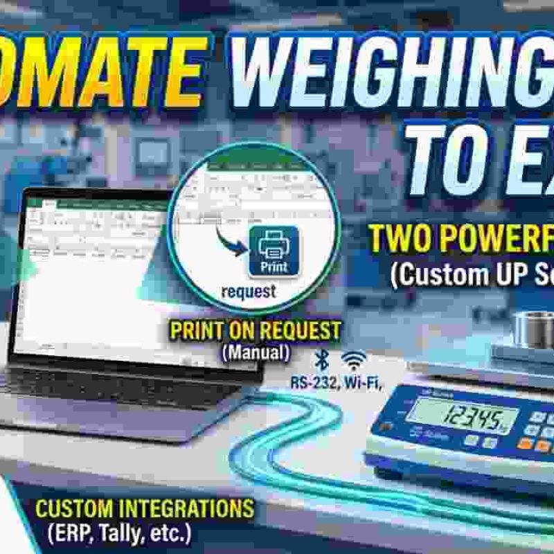 How to Transfer Weighing Scale Data to Excel, ERP & Tally | RS‑232 Integration Guide | UP Scales