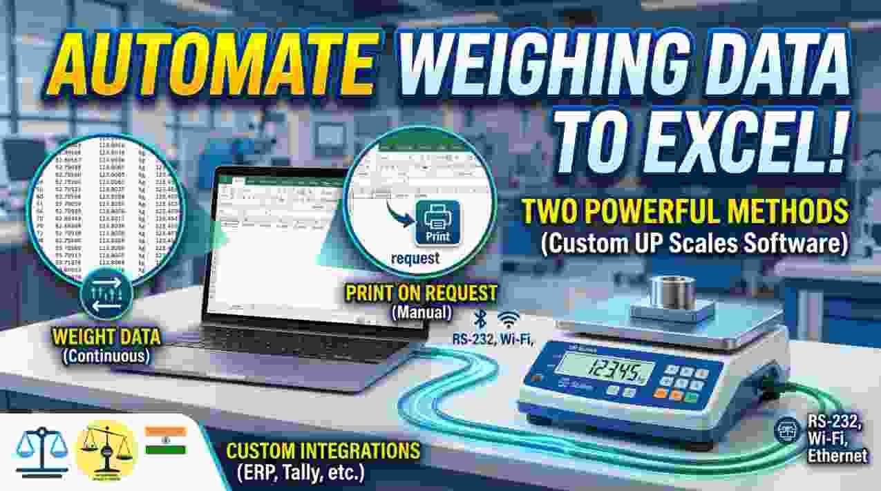 How to Transfer Weighing Scale Data to Excel, ERP & Tally | RS‑232 Integration Guide | UP Scales