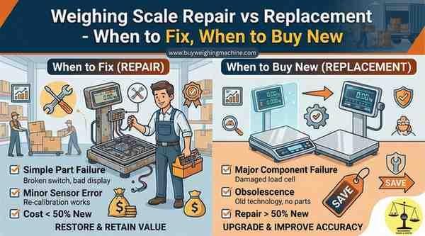 Weighing Scale Repair vs Replacement: कब ठीक करवाएं, कब नया खरीदें? | UP Scales Guide