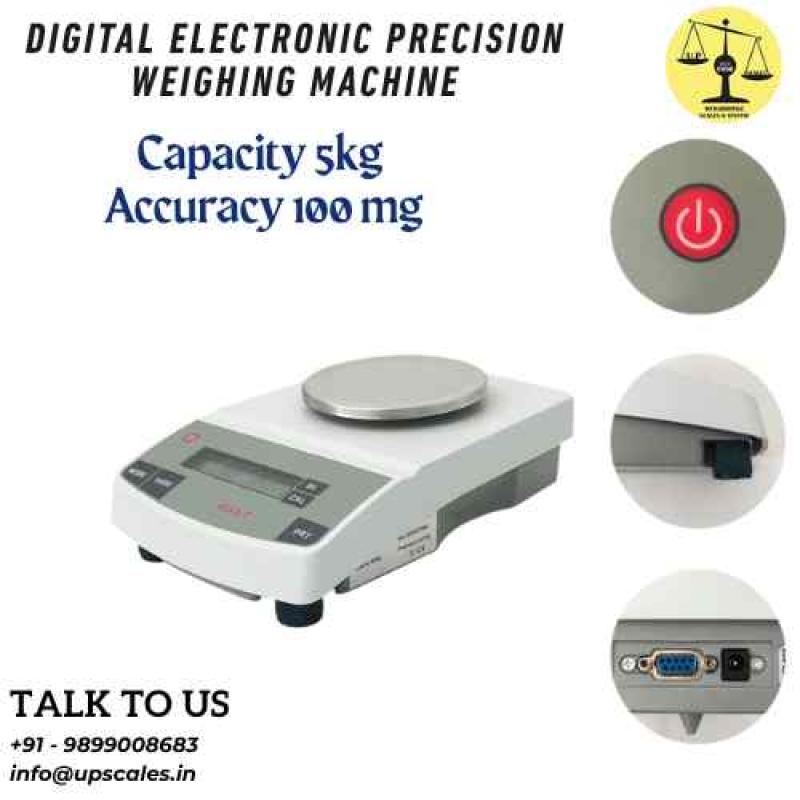5kg/100mg Digital Electronic Precision Weighing Machine with Electromagnetic Induction Sensor | Capacity 5kg and Accuracy 100mg (0.1gm)
