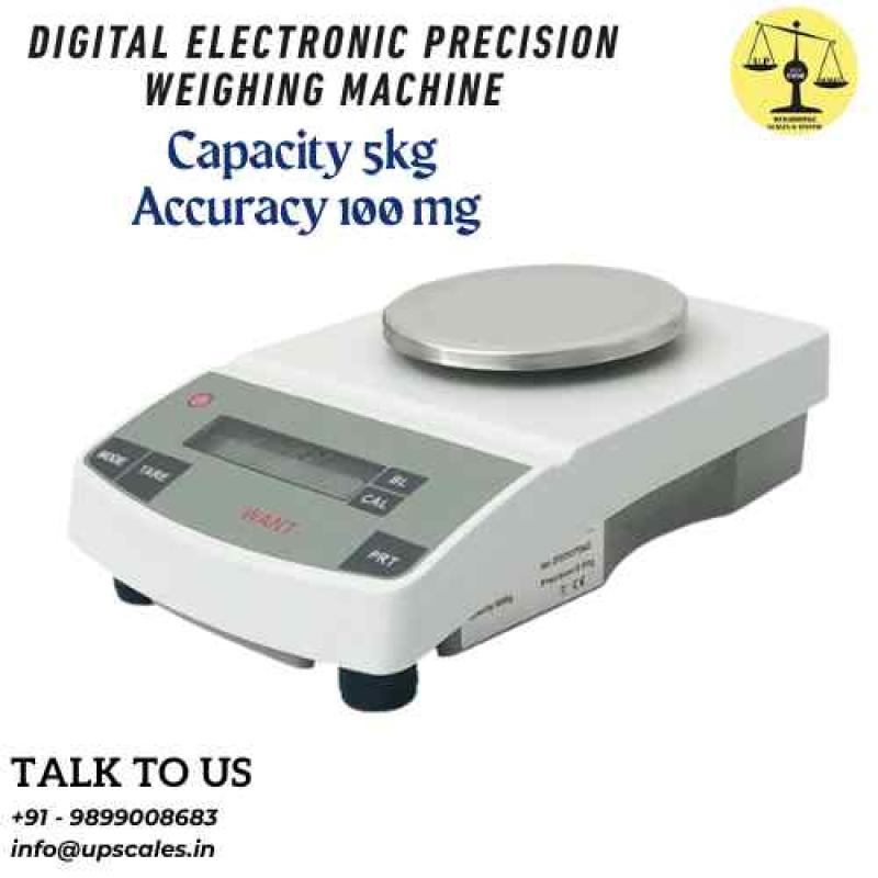 5kg/100mg Digital Electronic Precision Weighing Machine with Electromagnetic Induction Sensor | Capacity 5kg and Accuracy 100mg (0.1gm)