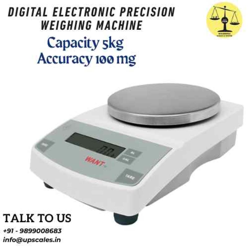 5kg/100mg Digital Electronic Precision Weighing Machine with Electromagnetic Induction Sensor | Capacity 5kg and Accuracy 100mg (0.1gm)