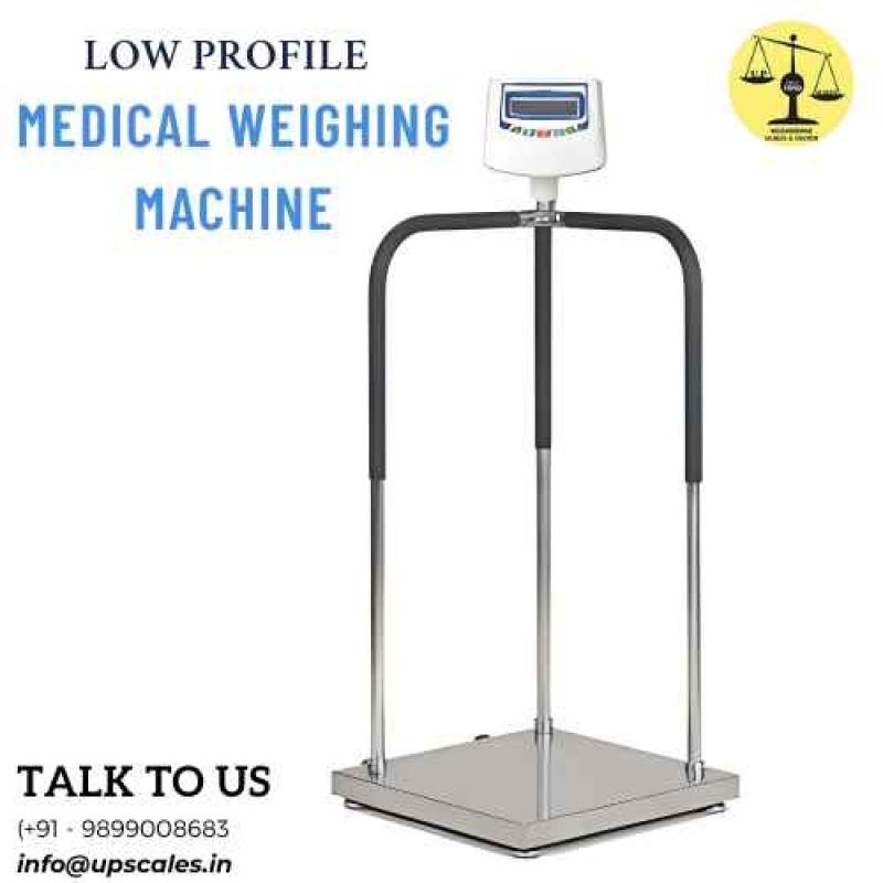 Low Profile Portable Medical Platform Scale with Sturdy Handrails & Padded Grips | Capacity 200kg and Accuracy 20gm