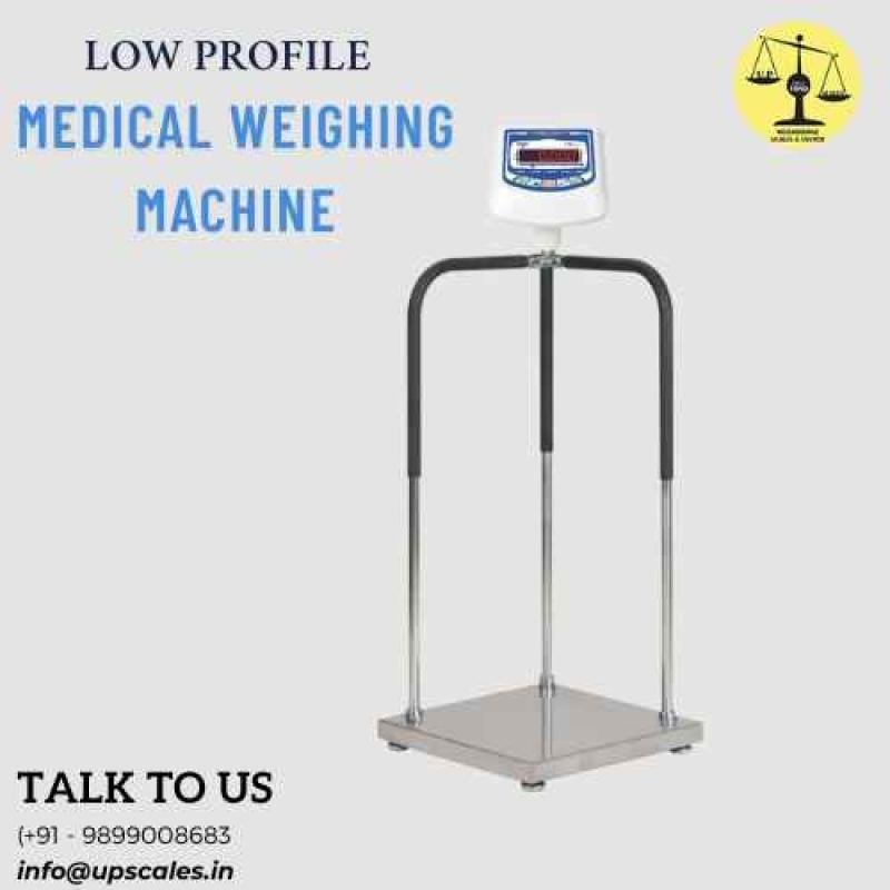 Low Profile Portable Medical Platform Scale with Sturdy Handrails & Padded Grips | Capacity 200kg and Accuracy 20gm