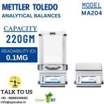 220gm/0.1mg Mettler Toledo Analytical Weighing Balance MA204 | Mettler Toledo Laboratory Analytical Balance Capacity 220gm and Readability 0.1mg (0.0001gm)