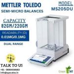 0.01mg/0.1mg Mettler Toledo Semi-Micro Balance MS205DU Dual Range | Laboratory Semi-Micro Balance Dual Range Capacity 82gm to 220gm and Readability 0.01mg to 0.1mg