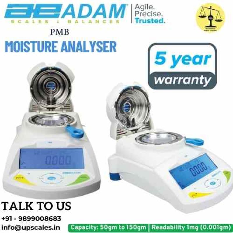 PMB Moisture Analyser by Adam Equipment | PMB Moisture Analysers Capacity 50gm and Readability 1mg
