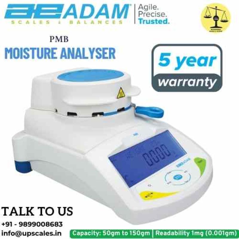 PMB Moisture Analyser by Adam Equipment | PMB Moisture Analysers Capacity 50gm and Readability 1mg