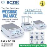 6100/0.01gm Top Pan Precision Weighing Balance | Aczet Precision Balance CY-C Series Internal/External Calibration Capacity 6100gm and Accuracy 0.01gm (10mg)