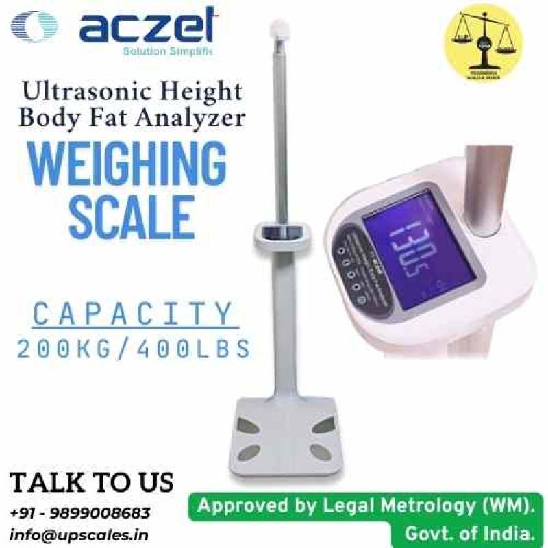 Aczet Ultrasonic Height Body Fat Analyzer Capacity 200kg/400LBS and Readability 50gm